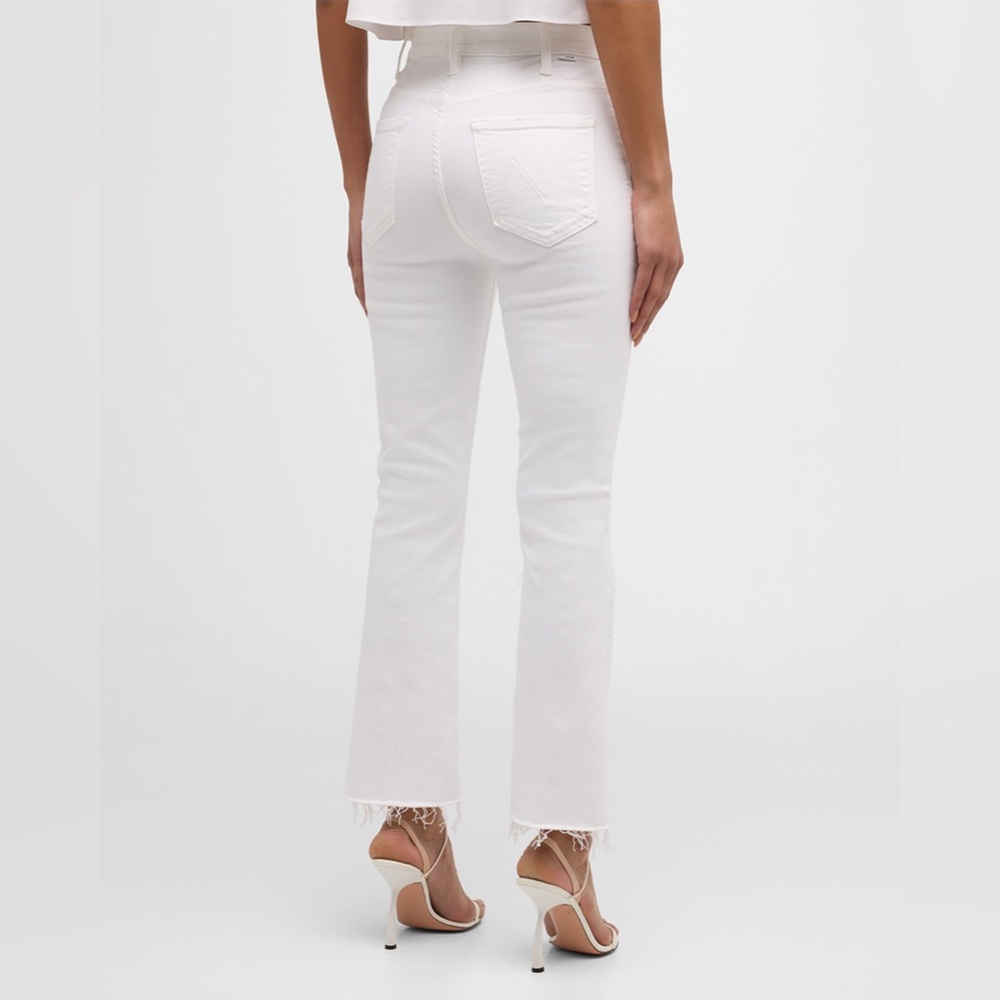MOTHER The Hustler Ankle Fray Jeans in Fairest of Them All (White) | US Size 28